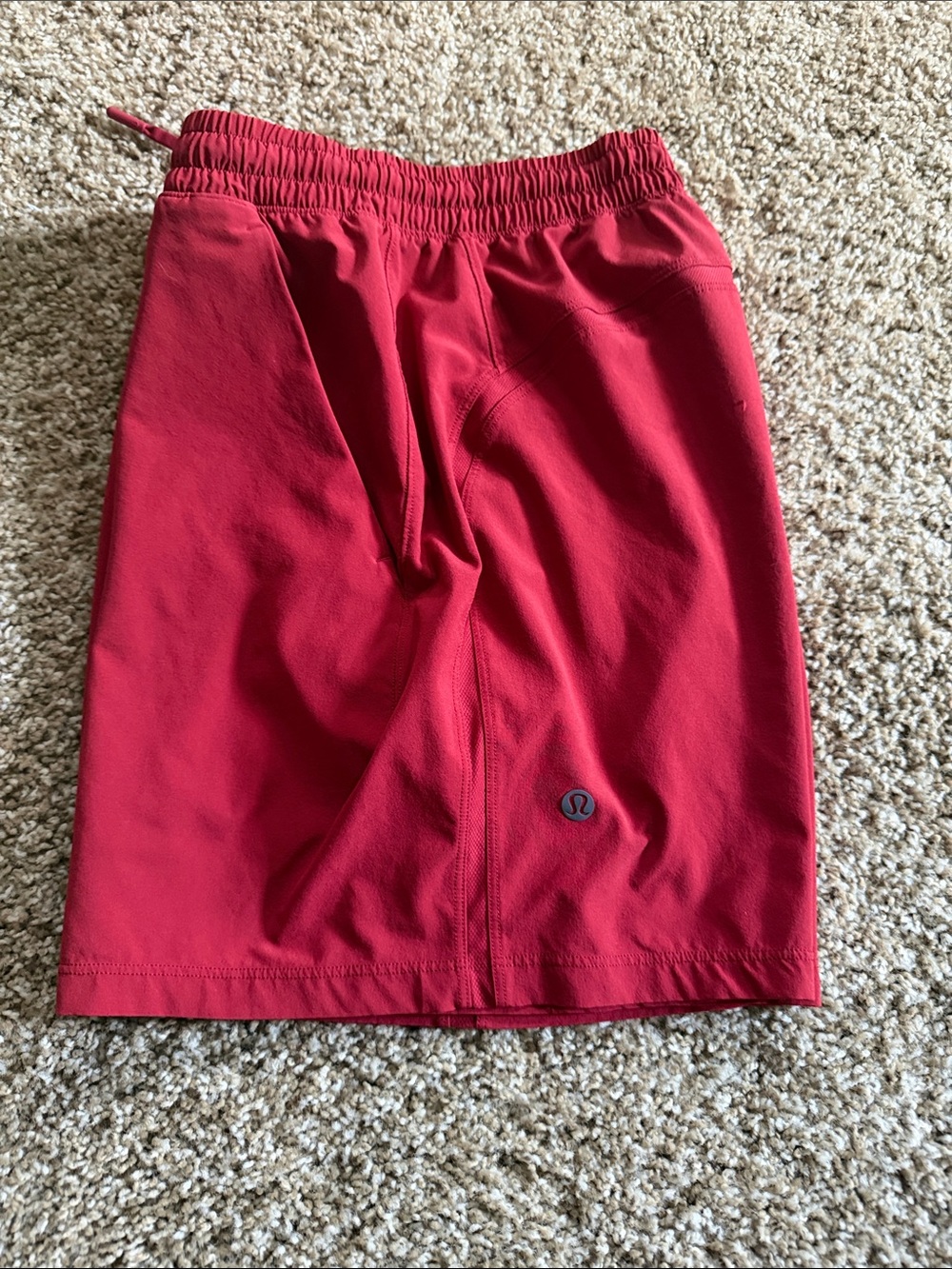 lululemon athletica Men's Bright Red Athletic Shorts with Elastic Waistband